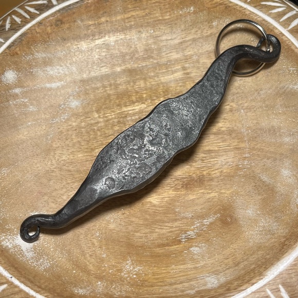 Wizard Half Moon Hand Forged Iron Keychain - Picture 7 of 8